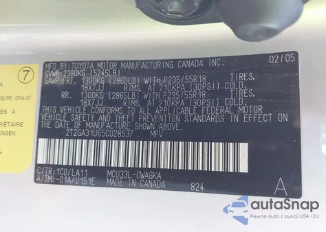 2005 Lexus Rx 330 z USA, uszkodzony, nr VIN 2T2GA31U65C028537